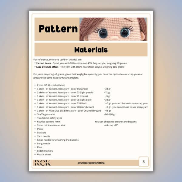 Crochet Doll Pattern PDF - Sweet Ami - English & Spanish Versions - Imagen 5