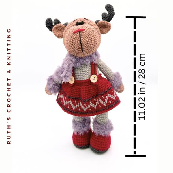 Handmade Christmas Reindeer Girl Amigurumi Plush - Image 2