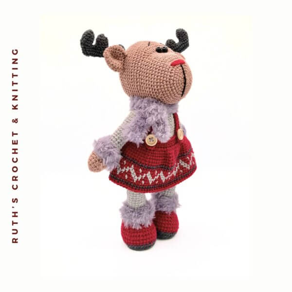 Handmade Christmas Reindeer Girl Amigurumi Plush - Image 4