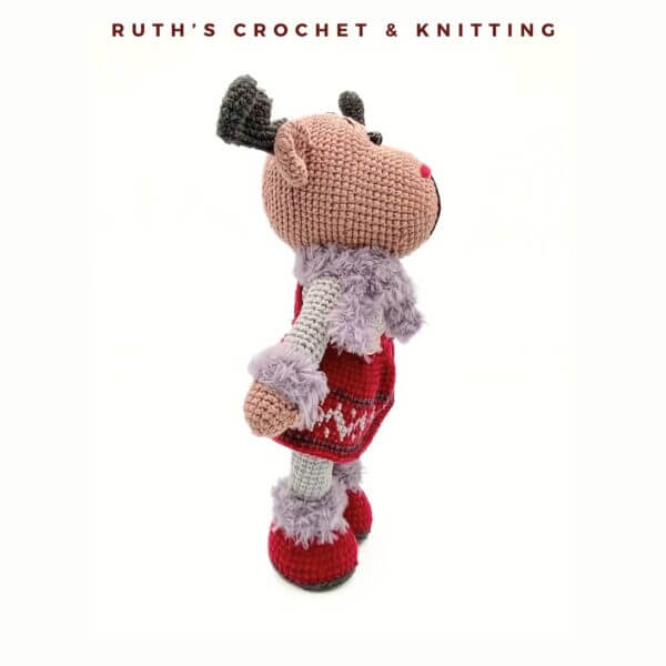 Handmade Christmas Reindeer Girl Amigurumi Plush - Image 5