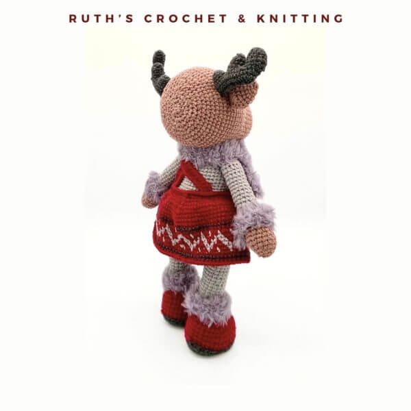 Handmade Christmas Reindeer Girl Amigurumi Plush - Image 6