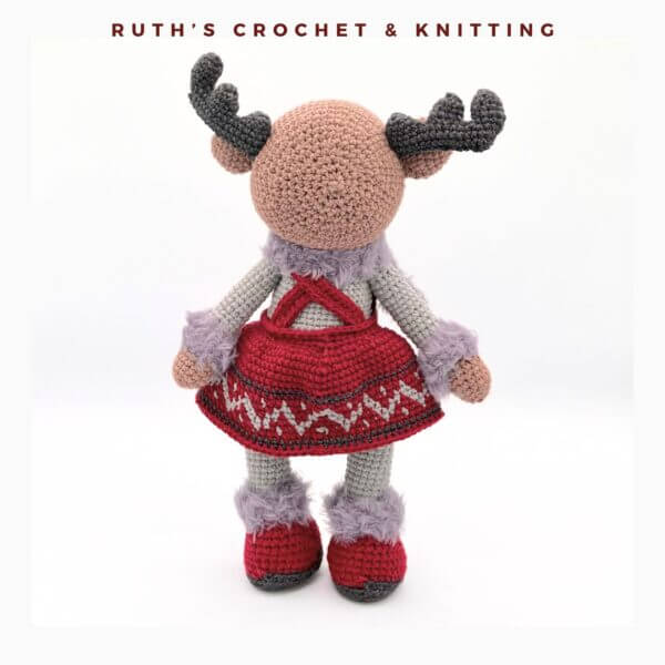 Handmade Christmas Reindeer Girl Amigurumi Plush - Image 7