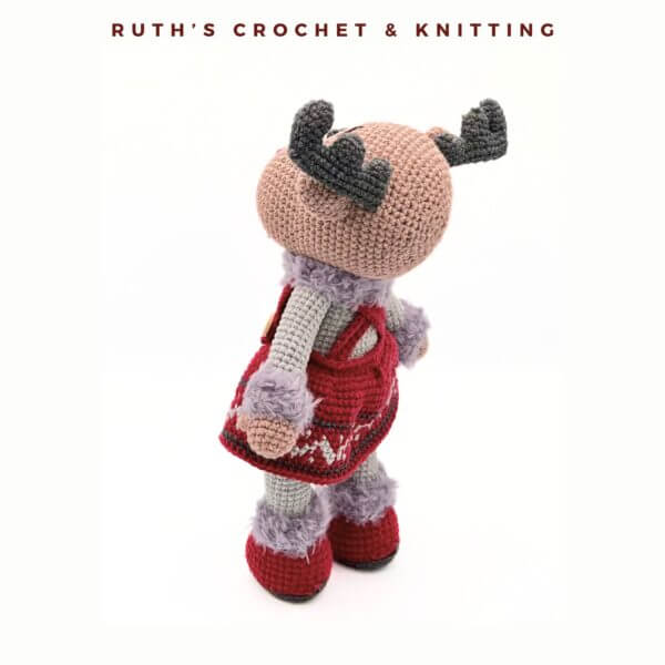 Handmade Christmas Reindeer Girl Amigurumi Plush - Image 8