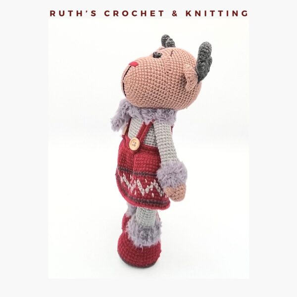 Handmade Christmas Reindeer Girl Amigurumi Plush - Image 9