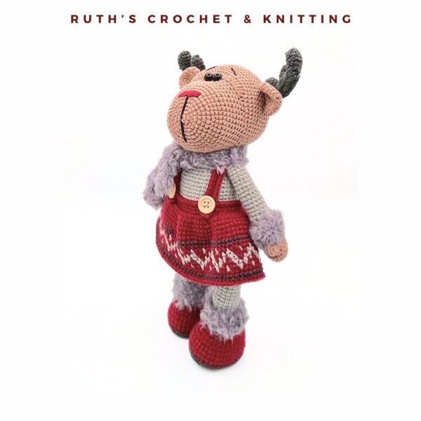 Handmade Christmas Reindeer Girl Amigurumi Plush - Image 10