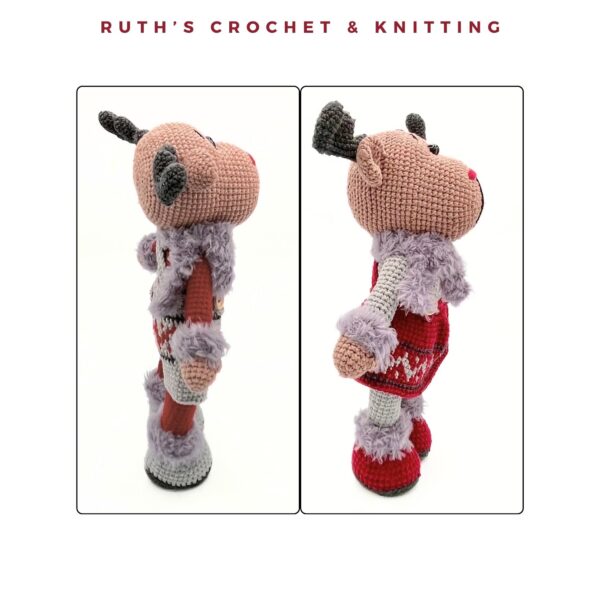 Christmas Crochet Reindeer Doll Set - Boy & Girl - Image 5