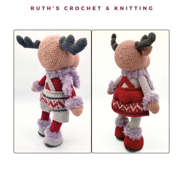 Christmas Crochet Reindeer Doll Set - Boy & Girl - Image 6