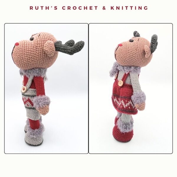 Christmas Crochet Reindeer Doll Set - Boy & Girl - Image 9