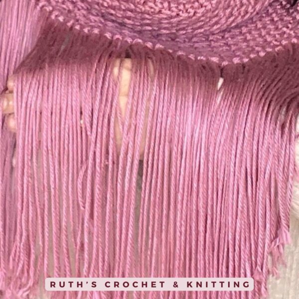 Fringe Boho Crochet Cowl Scarf for Women - Pink - Image 4