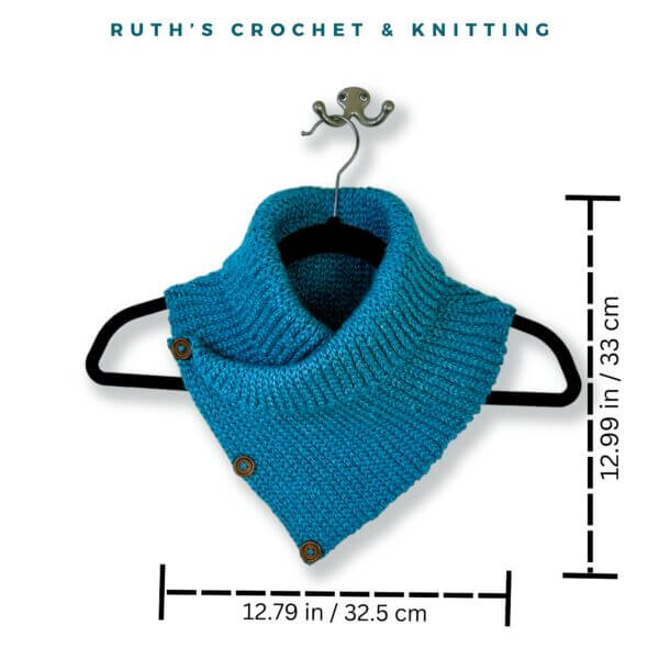 Crochet Elastic Jersey Cowl - Sky Blue & Aqua Blend - Image 2