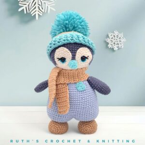 Handmade Crochet Plush Penguin - Turquoise Stuffed Animal