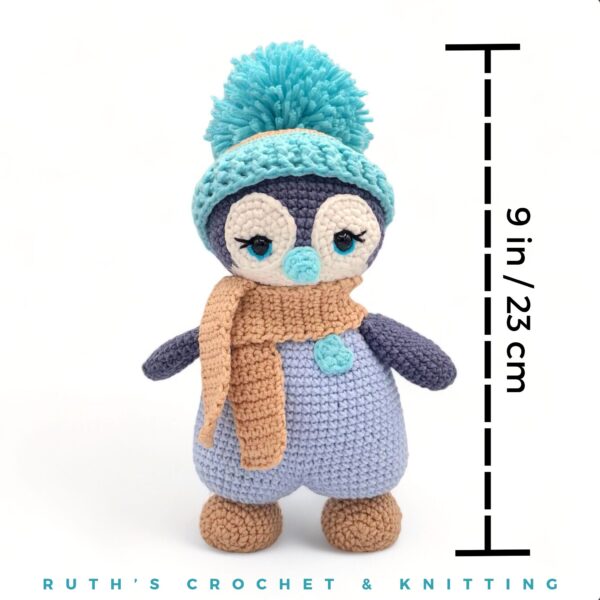 Handmade Crochet Plush Penguin - Turquoise Stuffed Animal - Image 2