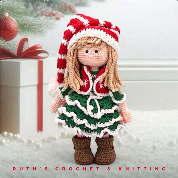 Handmade Christmas Elf Amigurumi Doll - Jovey