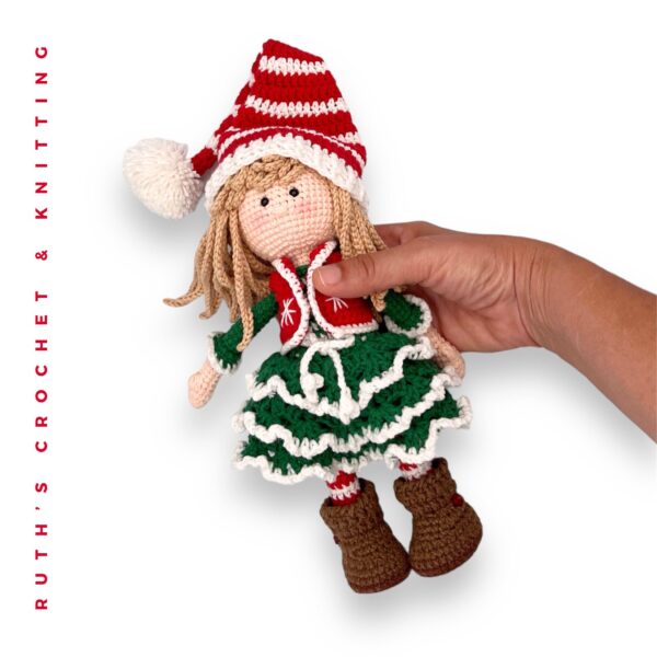 Handmade Christmas Elf Amigurumi Doll - Jovey - Image 4