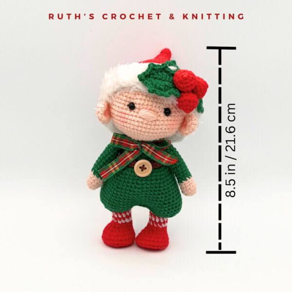 Handmade Crochet Christmas Gnome Boy Amigurumi Doll - Image 2