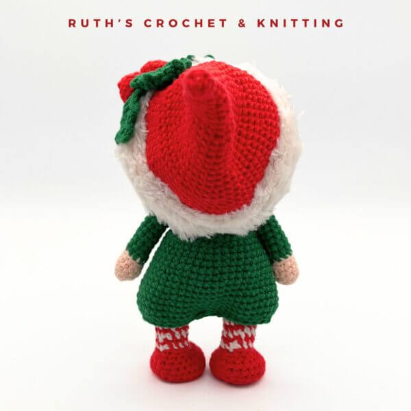 Handmade Crochet Christmas Gnome Boy Amigurumi Doll - Image 7