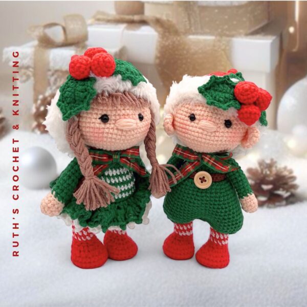 Crochet Christmas Gnome Set – Boy and Girl Dolls