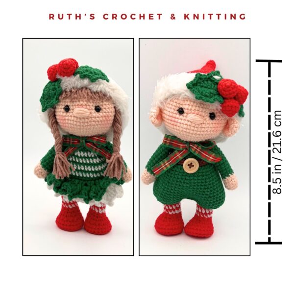 Crochet Christmas Gnome Set – Boy and Girl Dolls - Image 2