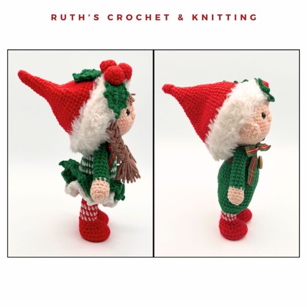 Crochet Christmas Gnome Set – Boy and Girl Dolls - Image 5