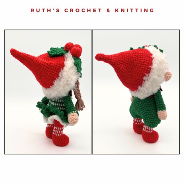 Crochet Christmas Gnome Set – Boy and Girl Dolls - Image 6