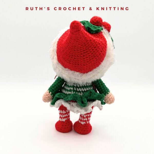 Handmade Christmas Gnome Girl Amigurumi Plush Doll - Image 7