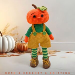 Handmade Pumpkin Boy Amigurumi Plush Toy Rusty