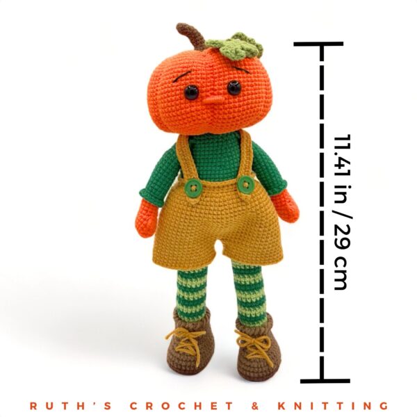 Handmade Pumpkin Boy Amigurumi Plush Toy | Rusty - Imagen 2