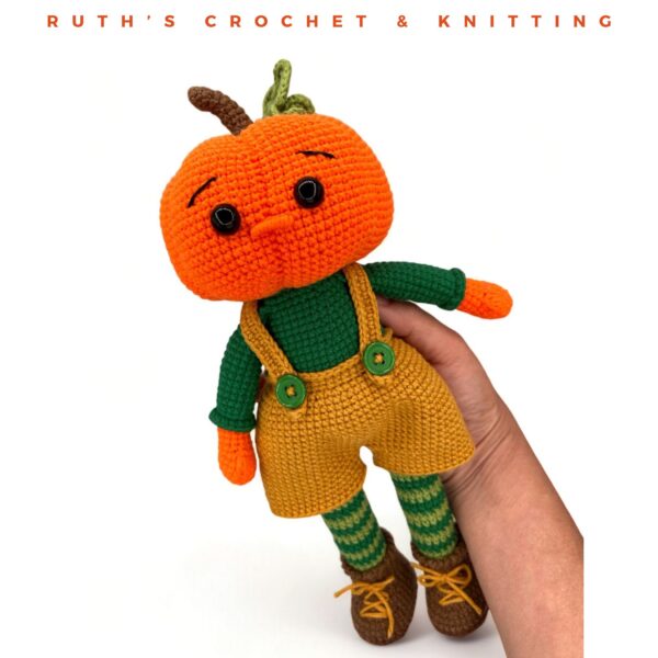 Handmade Pumpkin Boy Amigurumi Plush Toy | Rusty - Imagen 3