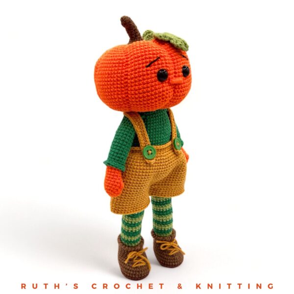 Handmade Pumpkin Boy Amigurumi Plush Toy | Rusty - Imagen 4