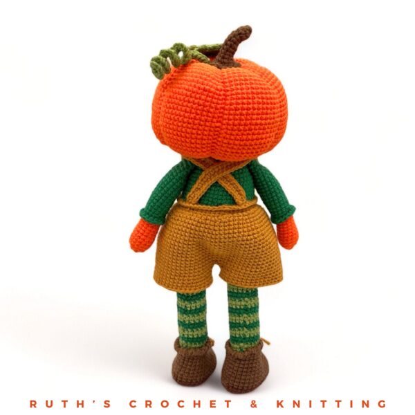 Handmade Pumpkin Boy Amigurumi Plush Toy | Rusty - Imagen 7