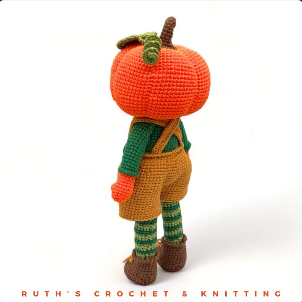 Handmade Pumpkin Boy Amigurumi Plush Toy | Rusty - Imagen 8