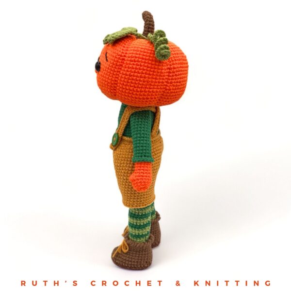 Handmade Pumpkin Boy Amigurumi Plush Toy | Rusty - Imagen 9