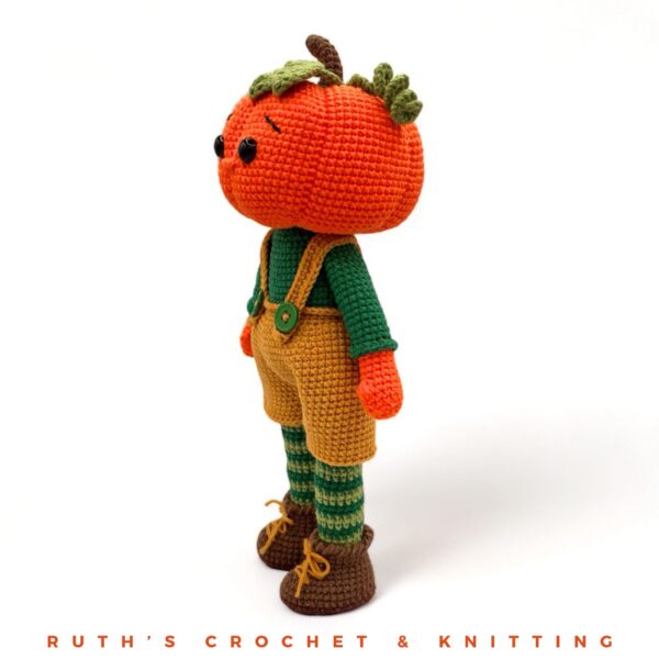 Handmade Pumpkin Boy Amigurumi Plush Toy | Rusty - Imagen 10