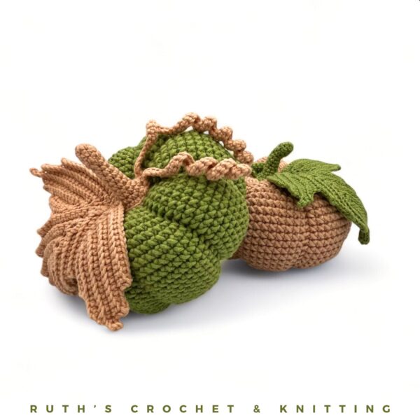 Handmade Crocheted Pumpkin Set - Green & Beige Décor - Image 8