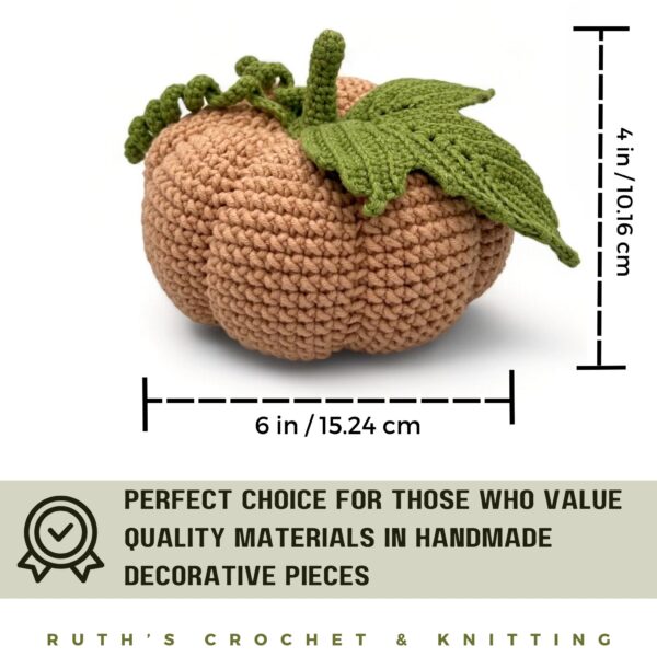 Handmade Crochet Pumpkin Centerpiece Decoration – Beige - Image 2