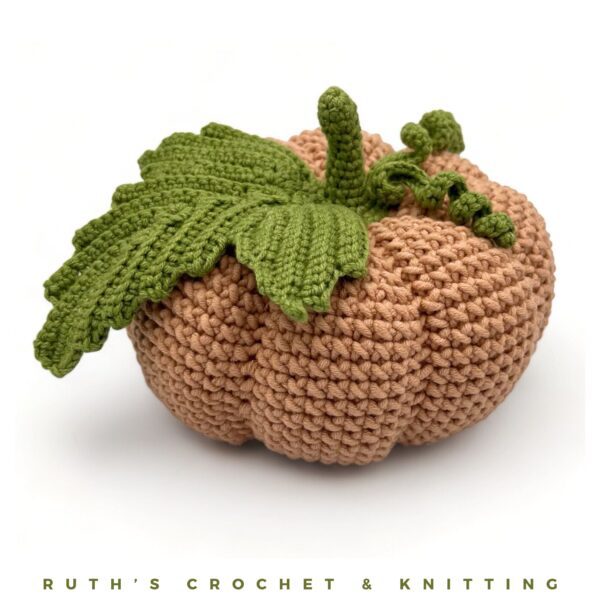 Handmade Crochet Pumpkin Centerpiece Decoration – Beige - Image 7