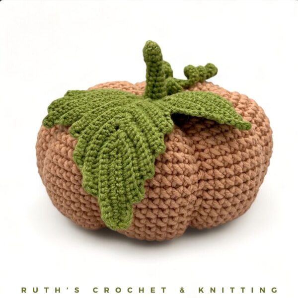 Handmade Crochet Pumpkin Centerpiece Decoration – Beige - Image 8