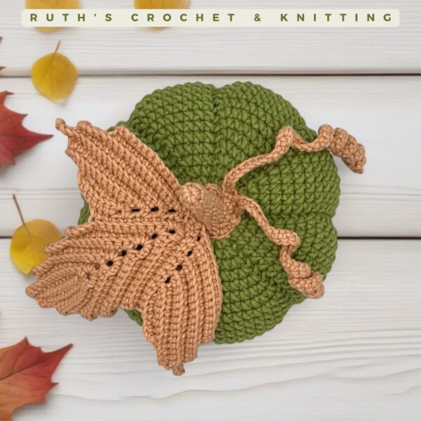 Handmade Crochet Green Autumn Pumpkin Décor for Tabletop - Image 7