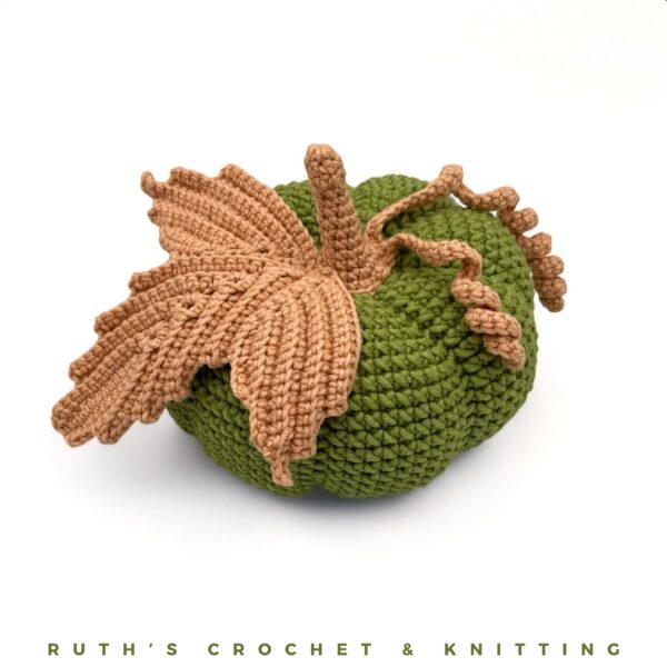 Handmade Crochet Green Autumn Pumpkin Décor for Tabletop - Image 4