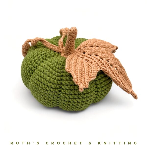 Handmade Crochet Green Autumn Pumpkin Décor for Tabletop - Image 5