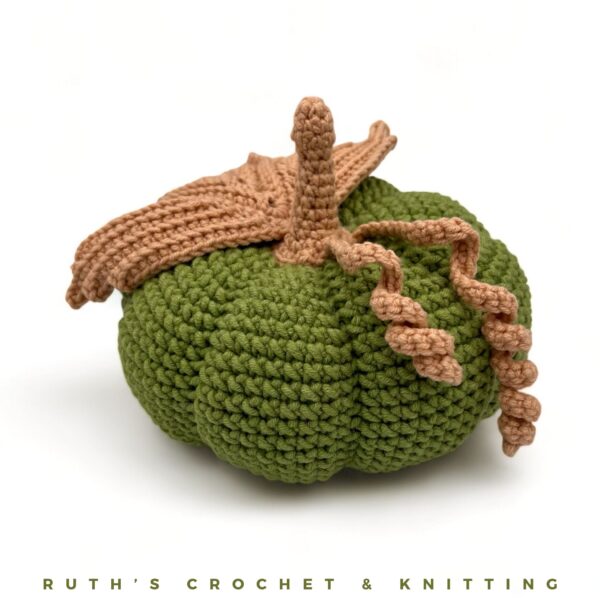 Handmade Crochet Green Autumn Pumpkin Décor for Tabletop - Image 6