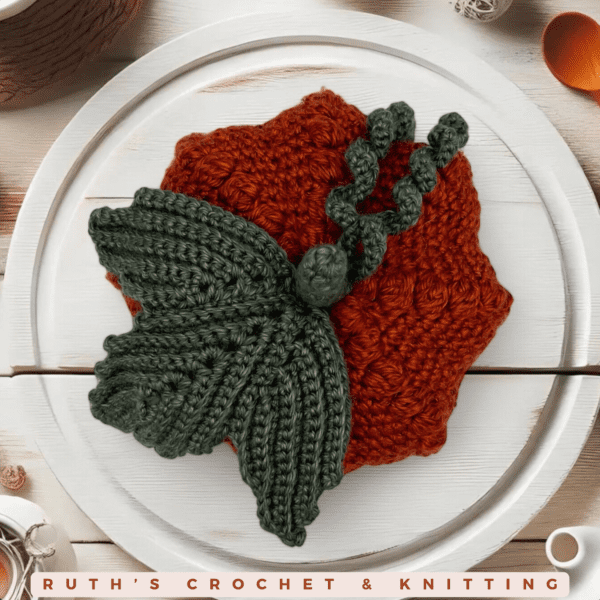 Crochet Bubble Pumpkin Décor - Terracota Fall Accent - Image 4