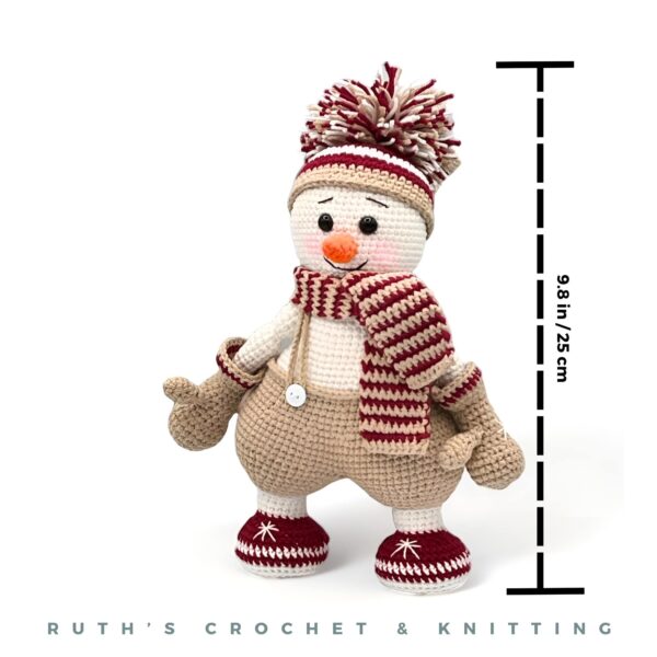 Handmade Christmas Snowman Amigurumi Doll - Holiday Decor - Image 2