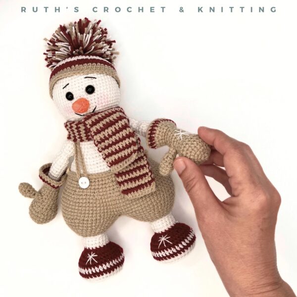 Handmade Christmas Snowman Amigurumi Doll - Holiday Decor - Image 3