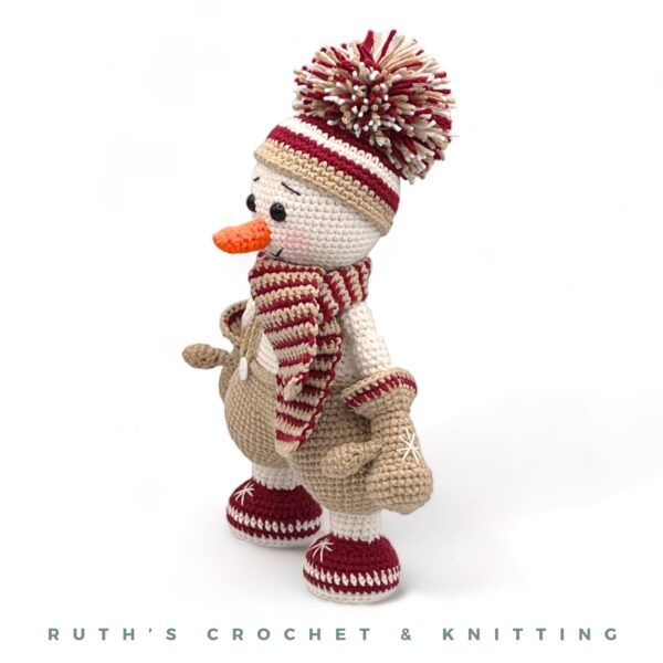 Handmade Christmas Snowman Amigurumi Doll - Holiday Decor - Image 10