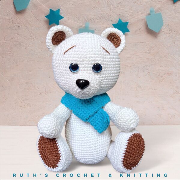 Handmade White Amigurumi Teddy Bear - Cozy Gift or Decoration